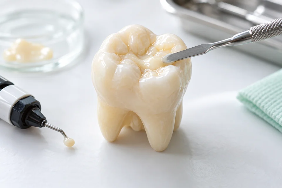 Diş onarımını anlatan temsili kompozit dolgu modeli